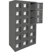 Assembled Lockerettes Clean Line Perforated Economy Lockers, 6 -tier, Bank of 3, 18" x 72" x 12", Steel Les Fournitures Industrielles Méga