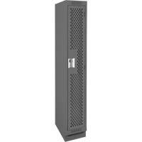Clean Line Lockers, 12" x 18" x 76", Steel, Charcoal, Rivet (Assembled), Perforated Les Fournitures Industrielles Méga