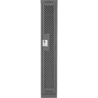 Clean Line Lockers, 12" x 18" x 76", Steel, Charcoal, Rivet (Assembled), Perforated Les Fournitures Industrielles Méga