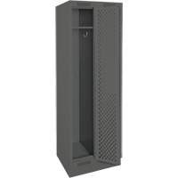 Clean Line Lockers, Bank of 2, 24" x 18" x 76", Steel, Charcoal, Rivet (Assembled), Perforated Les Fournitures Industrielles Méga