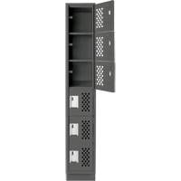 Clean-Line Perforated Lockerette, 6 -tier, 12" x 72" x 12", Steel Les Fournitures Industrielles Méga