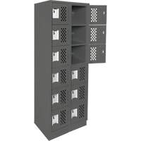 Clean-Line Perforated Lockerette, 6 -tier, Bank of 2, 12" x 72" x 12", Steel Les Fournitures Industrielles Méga