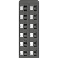 Clean-Line Perforated Lockerette, 6 -tier, Bank of 2, 15" x 72" x 12", Steel Les Fournitures Industrielles Méga