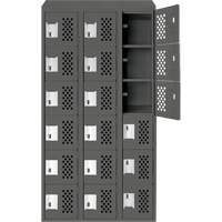 Petit casier perfor&eacute; Clean-Line, 6 niveaux, Bloc de 3, 12" x 72" x 12", Acier Les Fournitures Industrielles Méga