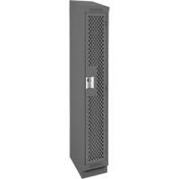 Clean Line Lockers, 12" x 18" x 82", Steel, Charcoal, Rivet (Assembled), Perforated Les Fournitures Industrielles Méga