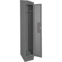 Clean Line Lockers, 12" x 18" x 82", Steel, Charcoal, Rivet (Assembled), Perforated Les Fournitures Industrielles Méga