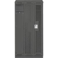 Clean Line Lockers, Bank of 3, 36" x 18" x 82", Steel, Charcoal, Rivet (Assembled), Perforated Les Fournitures Industrielles Méga