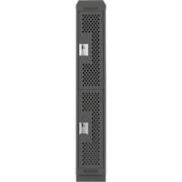Clean Line Lockers, 2 -tier, 12" x 12" x 82", Steel, Charcoal, Rivet (Assembled), Perforated Les Fournitures Industrielles Méga