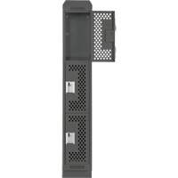Clean Line Lockers, 3 -tier, 12" x 15" x 82", Steel, Charcoal, Rivet (Assembled), Perforated Les Fournitures Industrielles Méga