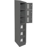 Clean-Line Perforated Lockerette, 6 -tier, 12" x 72" x 12", Steel Les Fournitures Industrielles Méga