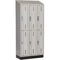 Casiers robustes Concorde, 2 niveaux, Bloc de 3, 36" x 18" x 82", Acier, Gris, Soud&eacute; (assembl&eacute;) Les Fournitures Industrielles Méga