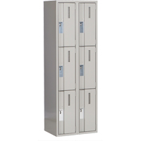 Concorde Heavy-Duty Lockers, 3 -tier, Bank of 2, 24" x 18" x 72", Steel, Grey, Welded (Assembled) Les Fournitures Industrielles Méga