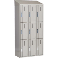 Concorde Heavy-Duty Lockers, 3 -tier, Bank of 3, 36" x 18" x 78", Steel, Grey, Welded (Assembled) Les Fournitures Industrielles Méga