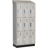 Concorde Heavy-Duty Lockers, 3 -tier, Bank of 3, 36" x 18" x 82", Steel, Grey, Welded (Assembled) Les Fournitures Industrielles Méga