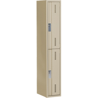 Concorde Heavy-Duty Lockers, 2 -tier, 12" x 18" x 72", Steel, Beige, Welded (Assembled) Les Fournitures Industrielles Méga