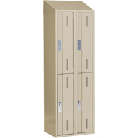 Concorde Heavy-Duty Lockers, 2 -tier, Bank of 2, 24" x 18" x 78", Steel, Beige, Welded (Assembled) Les Fournitures Industrielles Méga