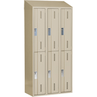 Casiers robustes Concorde, 2 niveaux, Bloc de 3, 36" x 18" x 78", Acier, Beige, Soud&eacute; (assembl&eacute;) Les Fournitures Industrielles Méga