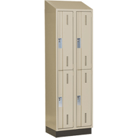 Concorde Heavy-Duty Lockers, 2 -tier, Bank of 2, 24" x 18" x 82", Steel, Beige, Welded (Assembled) Les Fournitures Industrielles Méga