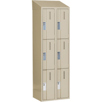 Concorde Heavy-Duty Lockers, 3 -tier, Bank of 2, 24" x 18" x 78", Steel, Beige, Welded (Assembled) Les Fournitures Industrielles Méga