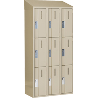 Concorde Heavy-Duty Lockers, 3 -tier, Bank of 3, 36" x 18" x 78", Steel, Beige, Welded (Assembled) Les Fournitures Industrielles Méga