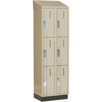 Concorde Heavy-Duty Lockers, 3 -tier, Bank of 2, 24" x 18" x 82", Steel, Beige, Welded (Assembled) Les Fournitures Industrielles Méga