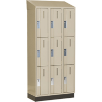 Concorde Heavy-Duty Lockers, 3 -tier, Bank of 3, 36" x 18" x 82", Steel, Beige, Welded (Assembled) Les Fournitures Industrielles Méga