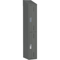 Concorde Heavy-Duty Lockers, 2 -tier, 12" x 18" x 78", Steel, Charcoal, Welded (Assembled) Les Fournitures Industrielles Méga