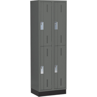 Concorde Heavy-Duty Lockers, 2 -tier, Bank of 2, 24" x 18" x 76", Steel, Charcoal, Welded (Assembled) Les Fournitures Industrielles Méga