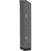 Concorde Heavy-Duty Lockers, 2 -tier, 12" x 18" x 82", Steel, Charcoal, Welded (Assembled) Les Fournitures Industrielles Méga