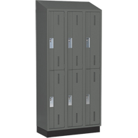 Casiers robustes Concorde, 2 niveaux, Bloc de 3, 36" x 18" x 82", Acier, Charbon, Soud&eacute; (assembl&eacute;) Les Fournitures Industrielles Méga