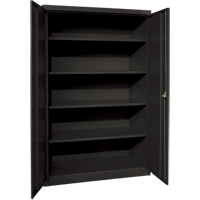 Armoires de rangement Hi-Boy profondes, Acier, 4 Tablettes, 72" h x 36" la x 24" P, Noir Les Fournitures Industrielles Méga