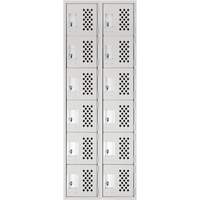 Clean Line Lockerettes, 6 -tier, Bank of 2, 18" x 72" x 12", Steel Les Fournitures Industrielles Méga