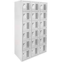 Clean Line Lockerettes, 6 -tier, Bank of 3, 18" x 72" x 12", Steel Les Fournitures Industrielles Méga