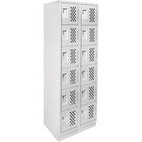 Assembled Lockerettes Clean Line Perforated Economy Lockers, 6 -tier, Bank of 2, 18" x 72" x 12", Steel Les Fournitures Industrielles Méga