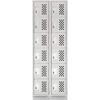 Assembled Lockerettes Clean Line Perforated Economy Lockers, 6 -tier, Bank of 2, 18" x 72" x 12", Steel Les Fournitures Industrielles Méga