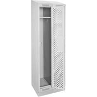 Clean Line Lockers, Bank of 2, 24" x 18" x 82", Steel, Grey, Rivet (Assembled), Perforated Les Fournitures Industrielles Méga