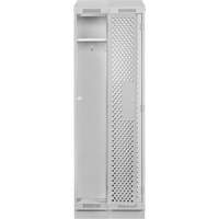 Clean Line Lockers, Bank of 2, 24" x 18" x 82", Steel, Grey, Rivet (Assembled), Perforated Les Fournitures Industrielles Méga