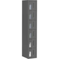 Concorde Heavy-Duty Lockers, 6 -tier, 12" x 18" x 72", Steel, Charcoal, Welded (Assembled) Les Fournitures Industrielles Méga