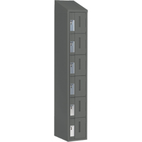 Concorde Heavy-Duty Lockers, 6 -tier, 12" x 18" x 78", Steel, Charcoal, Welded (Assembled) Les Fournitures Industrielles Méga