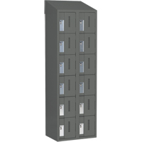Concorde Heavy-Duty Lockers, 6 -tier, Bank of 2, 24" x 18" x 78", Steel, Charcoal, Welded (Assembled) Les Fournitures Industrielles Méga