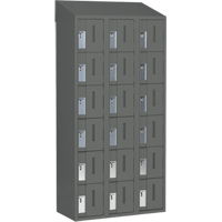 Concorde Heavy-Duty Lockers, 6 -tier, Bank of 3, 36" x 18" x 78", Steel, Charcoal, Welded (Assembled) Les Fournitures Industrielles Méga