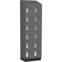 Concorde Heavy-Duty Lockers, 6 -tier, Bank of 2, 24" x 18" x 82", Steel, Charcoal, Welded (Assembled) Les Fournitures Industrielles Méga
