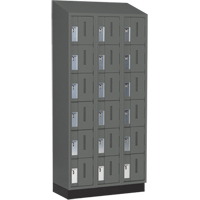 Concorde Heavy-Duty Lockers, 6 -tier, Bank of 3, 36" x 18" x 82", Steel, Charcoal, Welded (Assembled) Les Fournitures Industrielles Méga