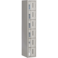 Concorde Heavy-Duty Lockers, 6 -tier, 12" x 18" x 72", Steel, Grey, Welded (Assembled) Les Fournitures Industrielles Méga
