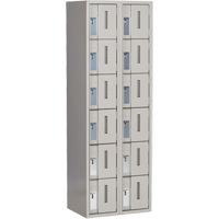 Concorde Heavy-Duty Lockers, 6 -tier, Bank of 2, 24" x 18" x 72", Steel, Grey, Welded (Assembled) Les Fournitures Industrielles Méga