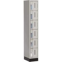 Concorde Heavy-Duty Lockers, 6 -tier, 12" x 18" x 76", Steel, Grey, Welded (Assembled) Les Fournitures Industrielles Méga