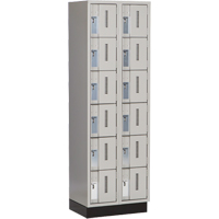 Concorde Heavy-Duty Lockers, 6 -tier, Bank of 2, 24" x 18" x 76", Steel, Grey, Welded (Assembled) Les Fournitures Industrielles Méga