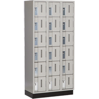 Concorde Heavy-Duty Lockers, 6 -tier, Bank of 3, 36" x 18" x 76", Steel, Grey, Welded (Assembled) Les Fournitures Industrielles Méga