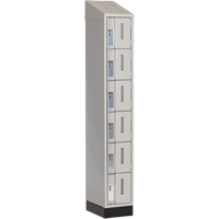 Concorde Heavy-Duty Lockers, 6 -tier, 12" x 18" x 82", Steel, Grey, Welded (Assembled) Les Fournitures Industrielles Méga