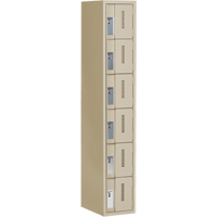 Concorde Heavy-Duty Lockers, 6 -tier, 12" x 18" x 72", Steel, Beige, Welded (Assembled) Les Fournitures Industrielles Méga